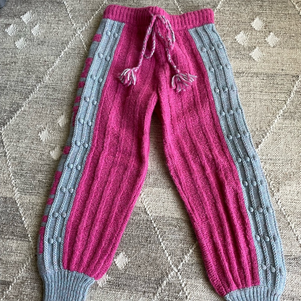 NWOT Loveshackfancy "Landana" colorblock knit joggers